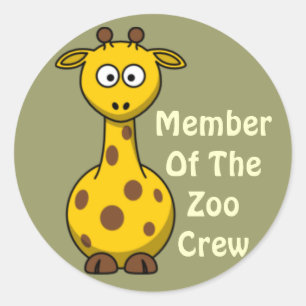 Zoo Crew Giraffe Classic Round Sticker