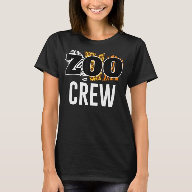 Zoo Crew Safari Animal Pattern Zoologist T-Shirt (Front)
