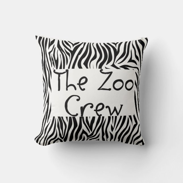 Zoo Crew Zebra Print Design Throw Pillow (Front)