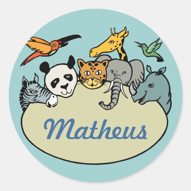 zoo family classic round sticker (Front)