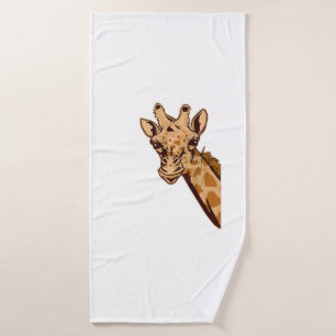 Zoo Giraffe Animal - African Savanna Zookeeper Saf Bath Towel