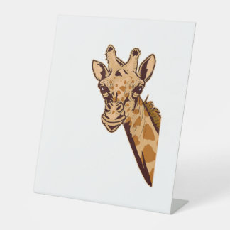 Zoo Giraffe Animal - African Savanna Zookeeper Saf Pedestal Sign