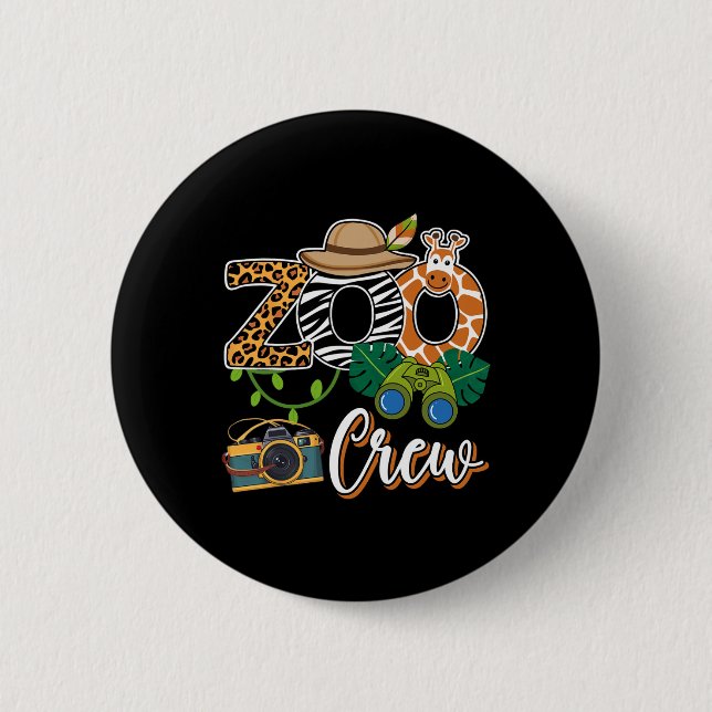 Zoo Giraffe Crew Safari Animal Zoo Keeper Kids Fie 6 Cm Round Badge (Front)