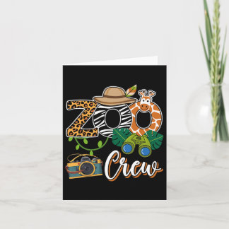 Zoo Giraffe Crew Safari Animal Zoo Keeper Kids Fie Card