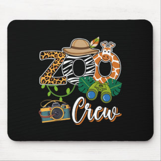 Zoo Giraffe Crew Safari Animal Zoo Keeper Kids Fie Mouse Pad