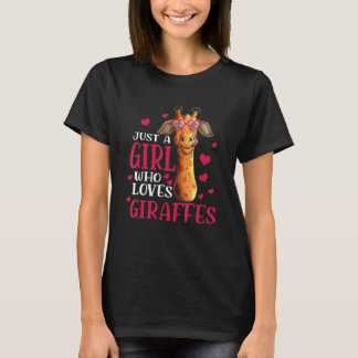 Zoo Giraffe  Just A Girl Who Loves Giraffes T-Shirt
