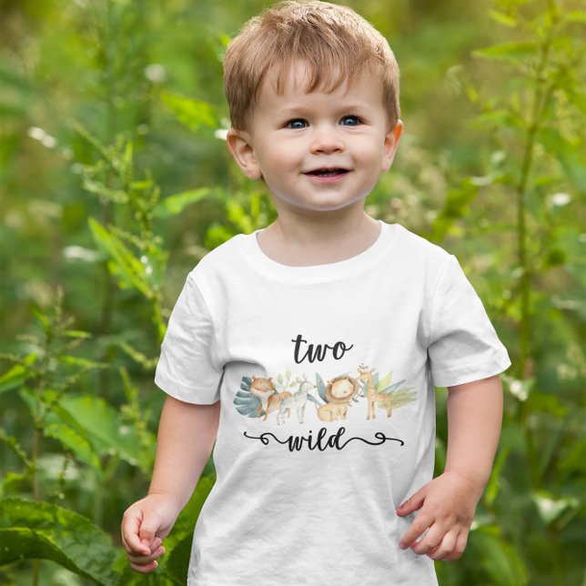 Zoo Jungle Safari Animal Two Wild 2nd Birthday Toddler T-Shirt (Creator Uploaded)