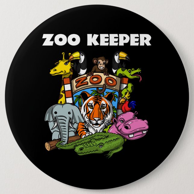 Zoo Keeper Animal Lover Party 6 Cm Round Badge (Front)