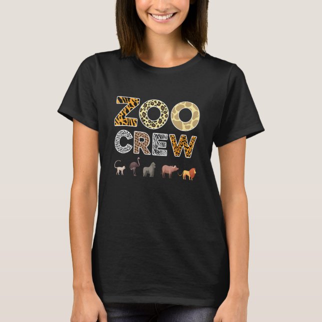 Zoo Keeper Crew Animal Print for Kids or Adults Zo T-Shirt (Front)