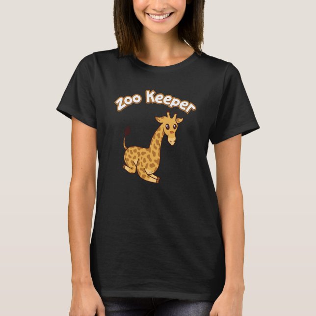 Zoo Keeper Giraffe Safari Animal T-Shirt (Front)
