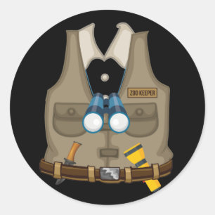 Zoo Keeper Halloween Jungle Safari Explorer Classic Round Sticker