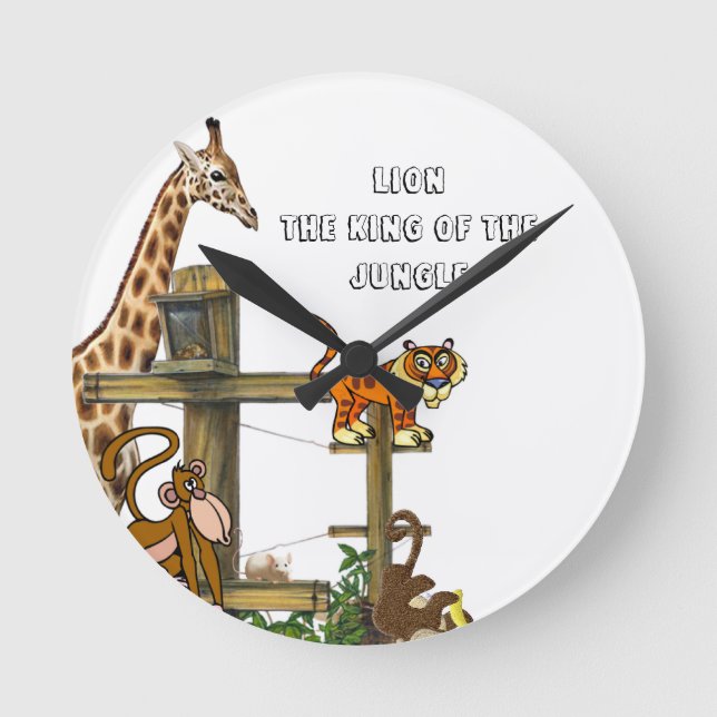 Zoo Lion The King of The Jungle Clock (Front)