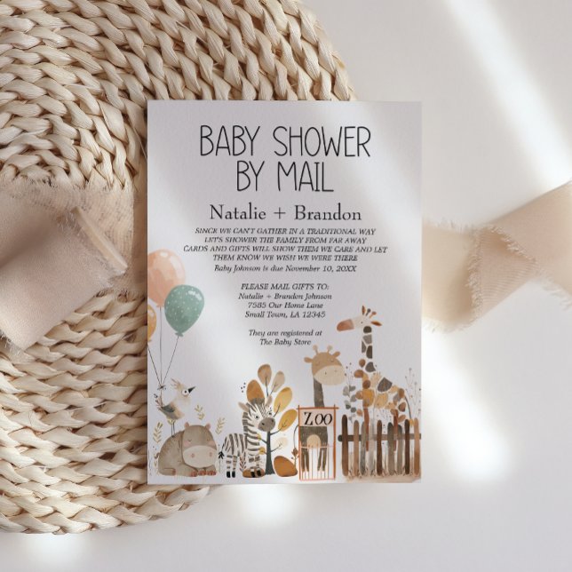 Zoo Nursery Animals By Mail Baby Shower  Invitation (Creator Uploaded)