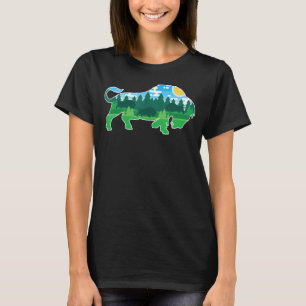 Zoo Outdoor Animal  Camping People Buffalo Bison T-Shirt