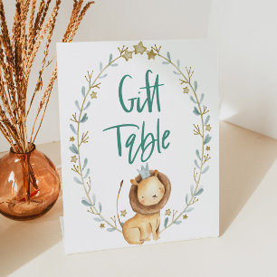 Zoo Safari Animal Lion Baby Shower Gift Table Sign