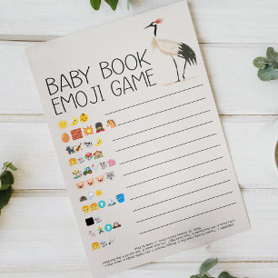 Zoo Safari Animals Baby Shower Book Emoji Game Flyer