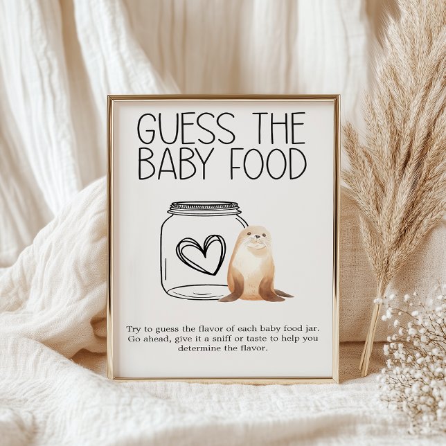 Zoo Safari Animals Baby Shower Guess Baby Food Poster (Creator Uploaded)