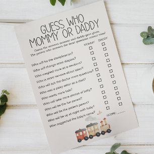 Zoo Safari Animals Baby Shower Mummy Daddy Game Flyer