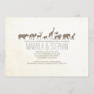 Zoo Safari Engagement Party Invitation