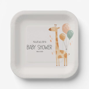Zoo Safari Nursery Animals Baby Shower Paper Plate