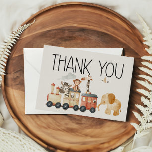 Zoo Safari Nursery Animals Baby Shower Thank You Card