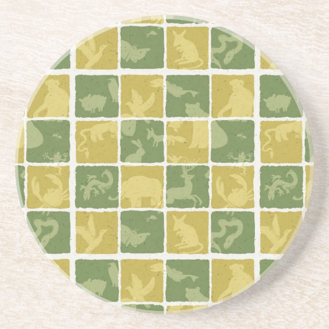 zoo themed pattern coaster (Front)