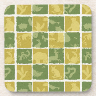 zoo themed pattern coaster