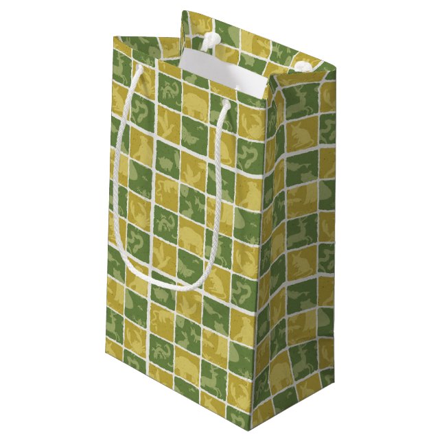 zoo themed pattern small gift bag (Back Angled)