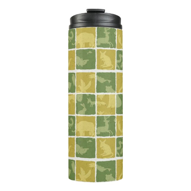 zoo themed pattern thermal tumbler (Front)