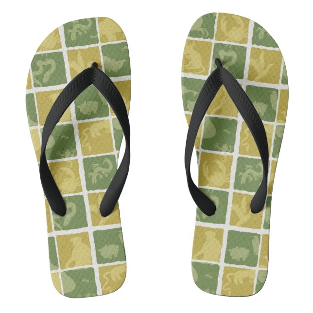zoo themed pattern thongs (Footbed)