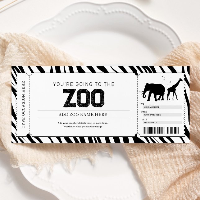 Zoo Trip Gift Ticket Voucher Coupon Invitation (Creator Uploaded)