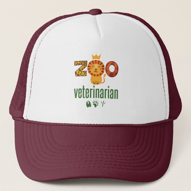 Zoo Veterinarian Large Animal Vet Trucker Hat (Front)