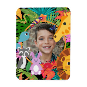 Zoo Wild Animal Jungle Safari Kids Birthday Magnet