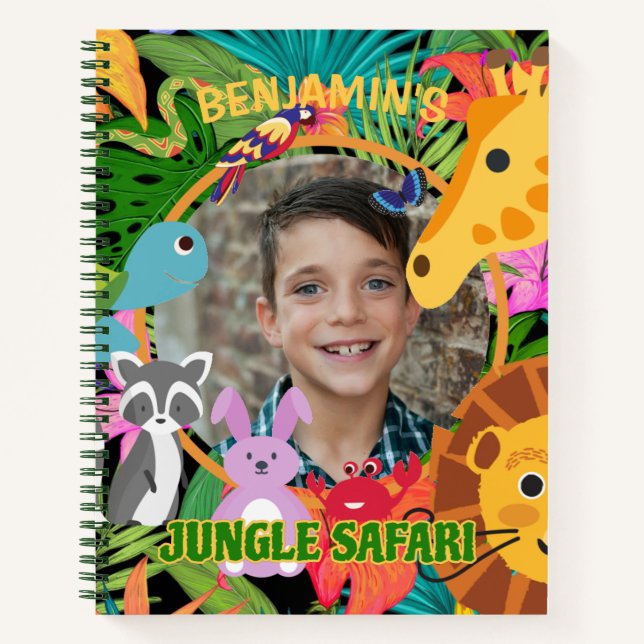 Zoo Wild Animal Jungle Safari Kids Birthday Notebook (Front)