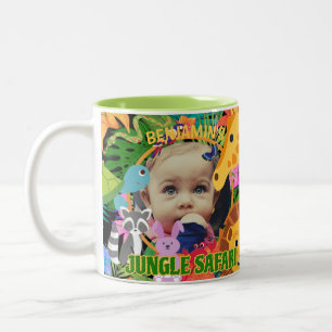 Zoo Wild Animal Jungle Safari Kids birthday Two-Tone Coffee Mug