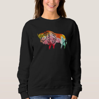 Zoo Wildlife Animal  Zookeeper Buffalo Bison Color Sweatshirt
