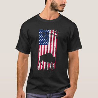 Zoo Wildlife Animal  Zookeeper USA Flag American B T-Shirt