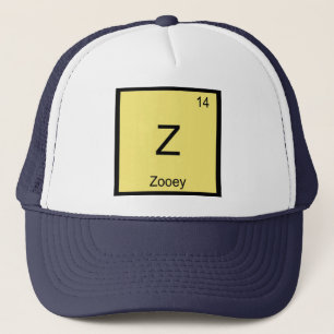 Zooey Name Chemistry Element Periodic Table Trucker Hat