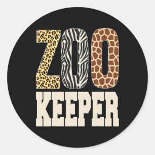 Zookeeper Animals Zoo Wildlife Lover Safari Savann Classic Round Sticker