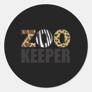 Zookeeper Animals Zoo Wildlife Safari Halloween Co Classic Round Sticker