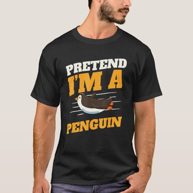 Zookeeper Antarctic Zoo Animal Pretend I'm A Pengu T-Shirt (Front)