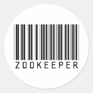 Zookeeper Bar Code Classic Round Sticker