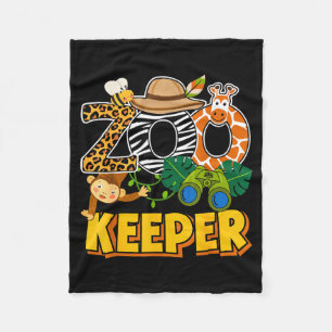 Zookeeper Costume Art Animal Safari Savanna Zoo Fleece Blanket