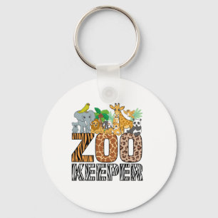 Zookeeper Costume Zebra Wild Print African Animal Key Ring