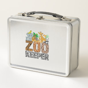 Zookeeper Costume Zebra Wild Print African Animal Metal Lunch Box