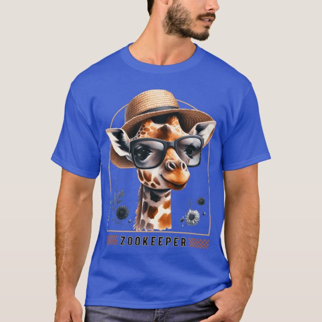 Zookeeper Giraffe Safari Zoo Keepeer - art T-Shirt (Front)