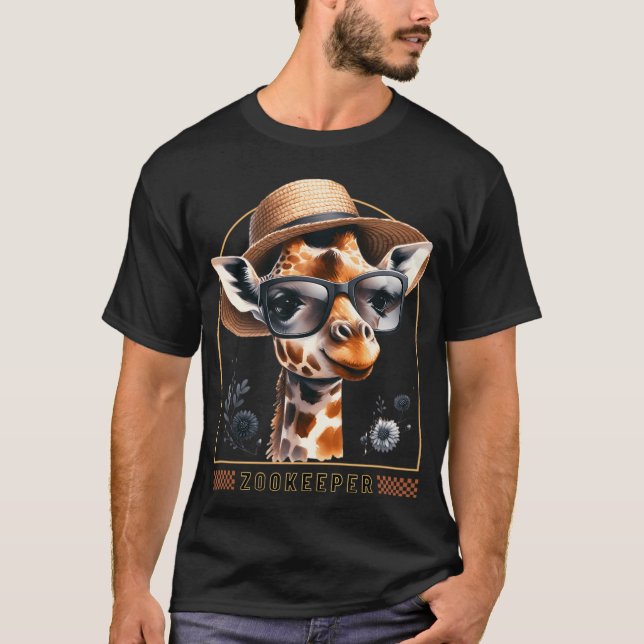 Zookeeper Giraffe Safari Zoo Keepeer - style T-Shirt (Front)