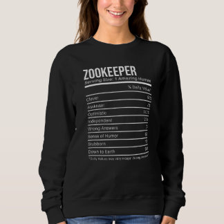 zookeeper Nutritional Values  Nutrition Facts Sweatshirt