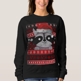 Zookeeper Racoon Gifts Ugly Christmas Racoon Sweatshirt