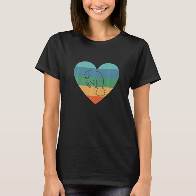 Zookeeper Retro Heart Sea Cow Sea Animal Women Man T-Shirt (Front)